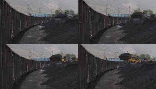 铲车运煤 运煤专列高清在线视频素材下载