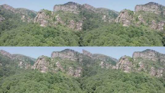 山间悬崖峭壁森林树林山峦大山航拍1高清在线视频素材下载