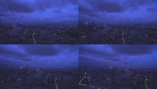 航拍广州城市天空暴风雨来临黑云压城高清在线视频素材下载
