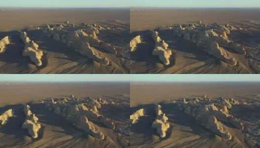 新疆哈密魔鬼城戈壁沙漠无人区航拍高清在线视频素材下载