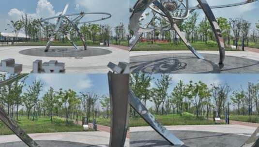 海绵公园天文雕塑高清在线视频素材下载