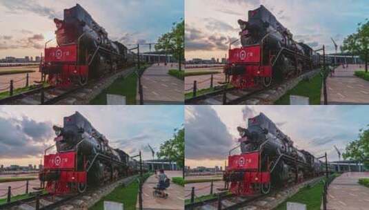 广州铁路博物馆滑轨延时摄影高清在线视频素材下载
