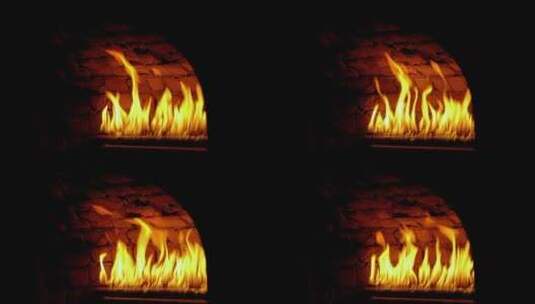 壁炉里燃烧的温暖炽热的火焰高清在线视频素材下载