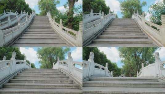桂林两江四湖 中式园林 古桥 石拱桥高清在线视频素材下载