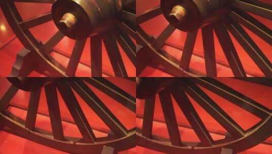 中国古代车轱辘车轴马车车轮高清在线视频素材下载