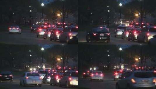 街区车流夜景高清在线视频素材下载