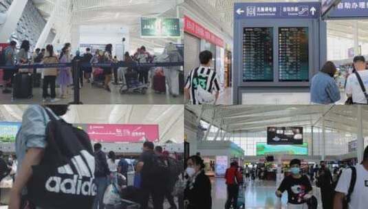 机场延时值机登机航站楼行李分拣飞机4K高清在线视频素材下载