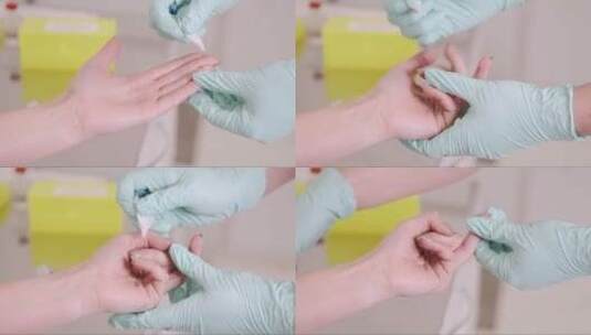 一名医护人员正在做手指棒全血抗体测试高清在线视频素材下载