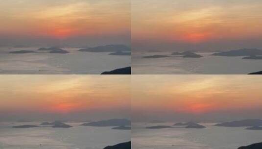 香港太平山顶远眺海上日落美景高清在线视频素材下载