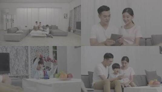 家庭幸福美满生活4K-灰度高清在线视频素材下载