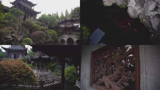 杭州清代古宅胡雪岩故居园林建筑4K视频合集高清在线视频素材下载
