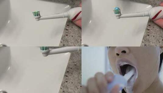 4K美女刷牙、口腔卫生高清在线视频素材下载