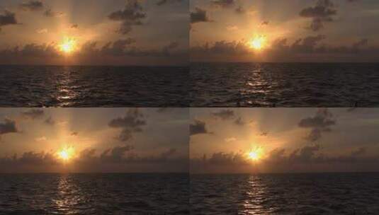 船上的日落高清在线视频素材下载