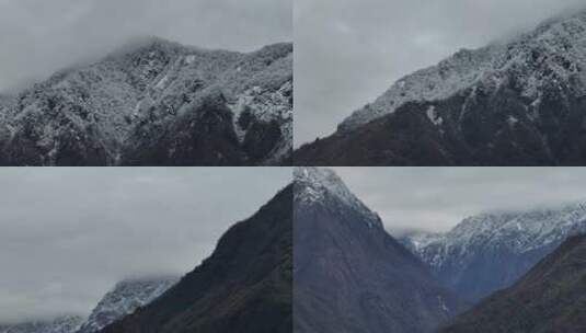 四姑娘山雪景航拍高清在线视频素材下载