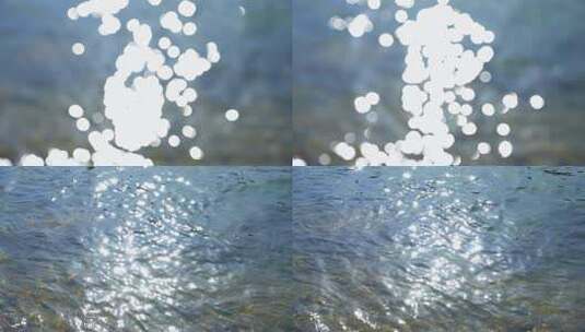 璀璨梦幻的波光粼粼的水面湖面慢镜头高清在线视频素材下载