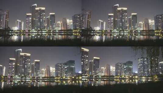 武汉北湖夜景风光高清在线视频素材下载