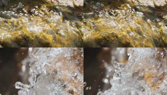 山泉水小溪瀑布实拍镜头高清在线视频素材下载