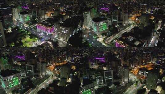 巴西圣保罗市中心的夜晚高清在线视频素材下载