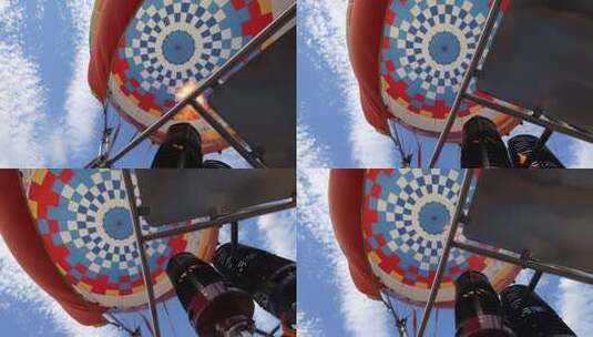 西北甘肃 荒野郊外 热气球高清在线视频素材下载