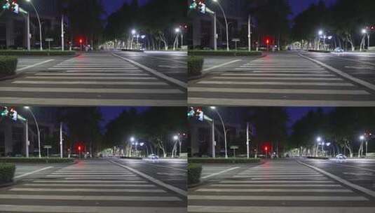 淄博马路街景夜景高清在线视频素材下载