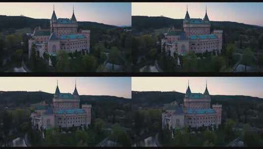 航拍城堡风景高清在线视频素材下载