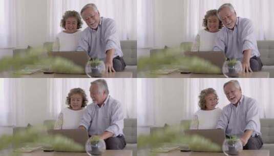 老年夫妇在线视频通话高清在线视频素材下载