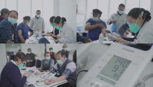 医院体检量血压高清在线视频素材下载