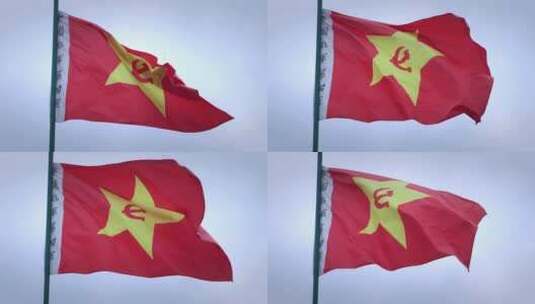 【正版素材】中国红军军旗飘扬高清在线视频素材下载