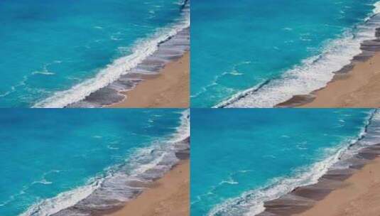 沙滩沙滩和波浪高清在线视频素材下载