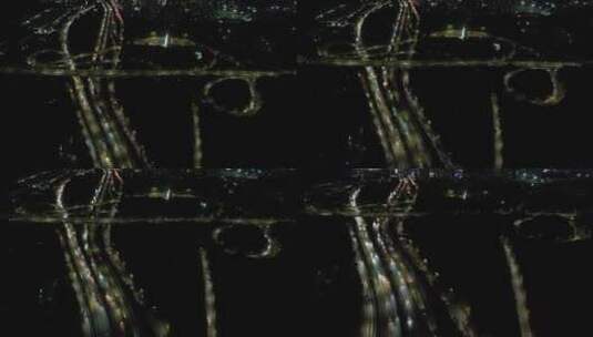 城市交通-深圳水官高速龙景立交夜景航拍高清在线视频素材下载