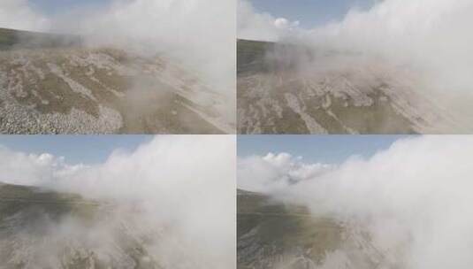 航拍山顶云雾高清在线视频素材下载