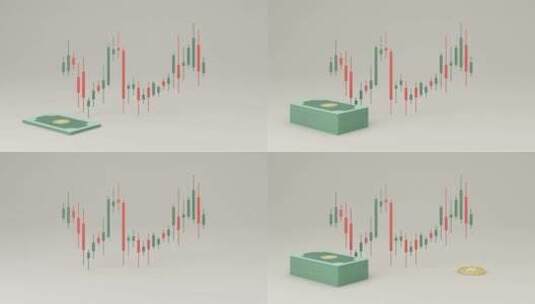 金融与股市图的概念3d渲染高清在线视频素材下载