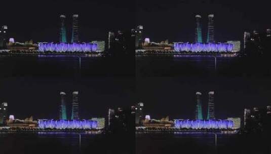 杭州奥体夜景高清在线视频素材下载