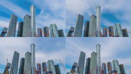 北京国贸CBD商圈高楼大厦延时摄影高清在线视频素材下载