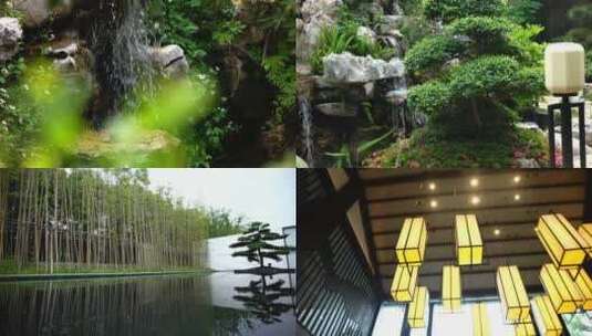 园林水景 别墅 中式高清在线视频素材下载