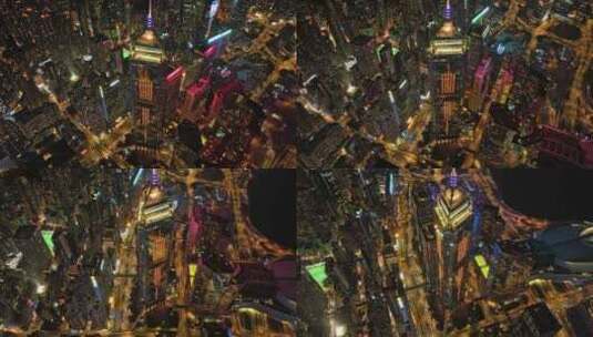 环绕中环广场夜景航拍视频4K30P高清在线视频素材下载