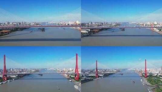 上海市杨浦大桥城市环境高清在线视频素材下载