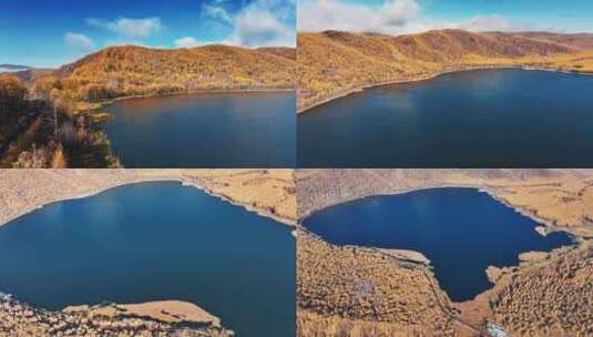 阿尔山乌苏浪子湖航拍大气4K风景高清在线视频素材下载