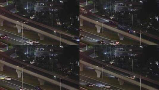 夜晚车辆行驶在道路公路上面高清在线视频素材下载