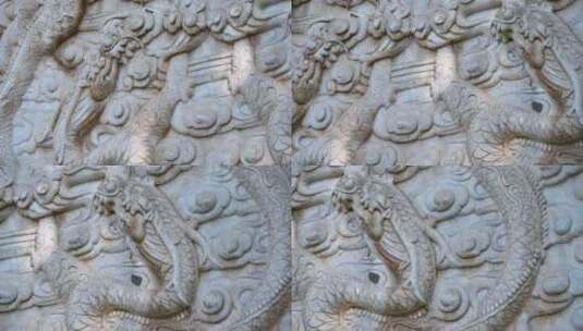 中国龙汉白玉石雕像高清在线视频素材下载