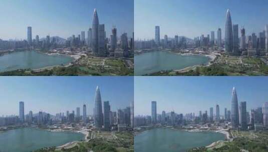 深圳南山人才公园航拍高清在线视频素材下载