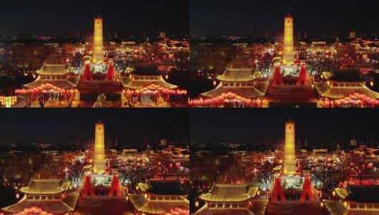 洛阳洛邑古城夜景高清在线视频素材下载