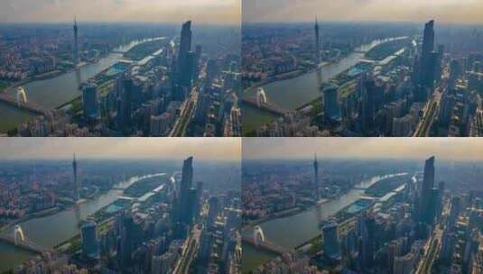 5K广州天河珠江新城广州塔延时2高清在线视频素材下载
