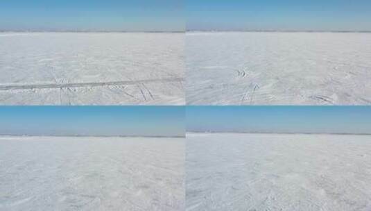 景区雪后冰面航拍高清在线视频素材下载