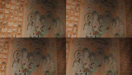 敦煌莫高窟 敦煌壁画322洞窟高清在线视频素材下载