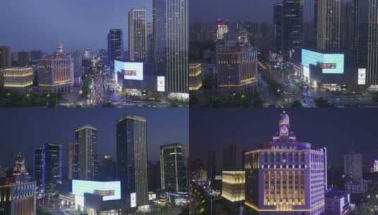 郑州城市商圈夜景高清在线视频素材下载