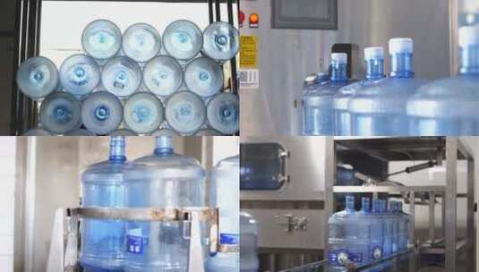 桶装水生产线 自动化灌装 饮用水行业高清在线视频素材下载