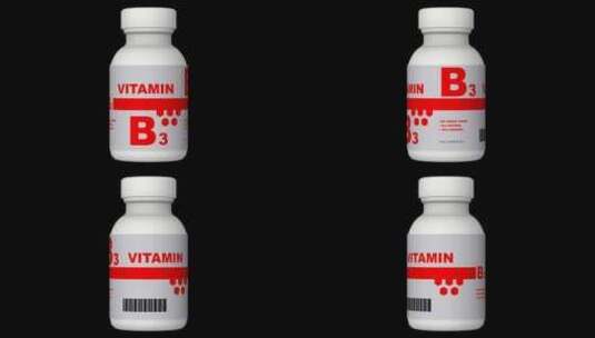 一瓶维生素B3胶囊、药丸、片剂、Alph高清在线视频素材下载
