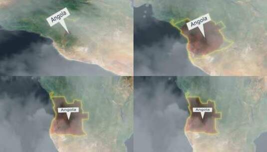 安哥拉地图-云效应高清在线视频素材下载