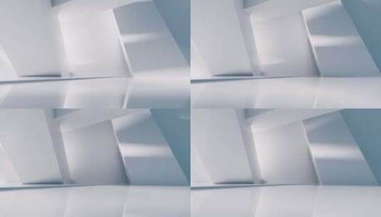 创意白色几何体建筑空间三维渲染高清在线视频素材下载